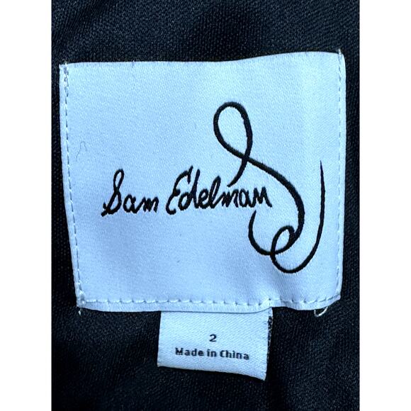 Sam Edelman Midi Dress Lace Design Cut Out Back Side Zip Closure Black W 2 NWOT - Picture 8 of 9